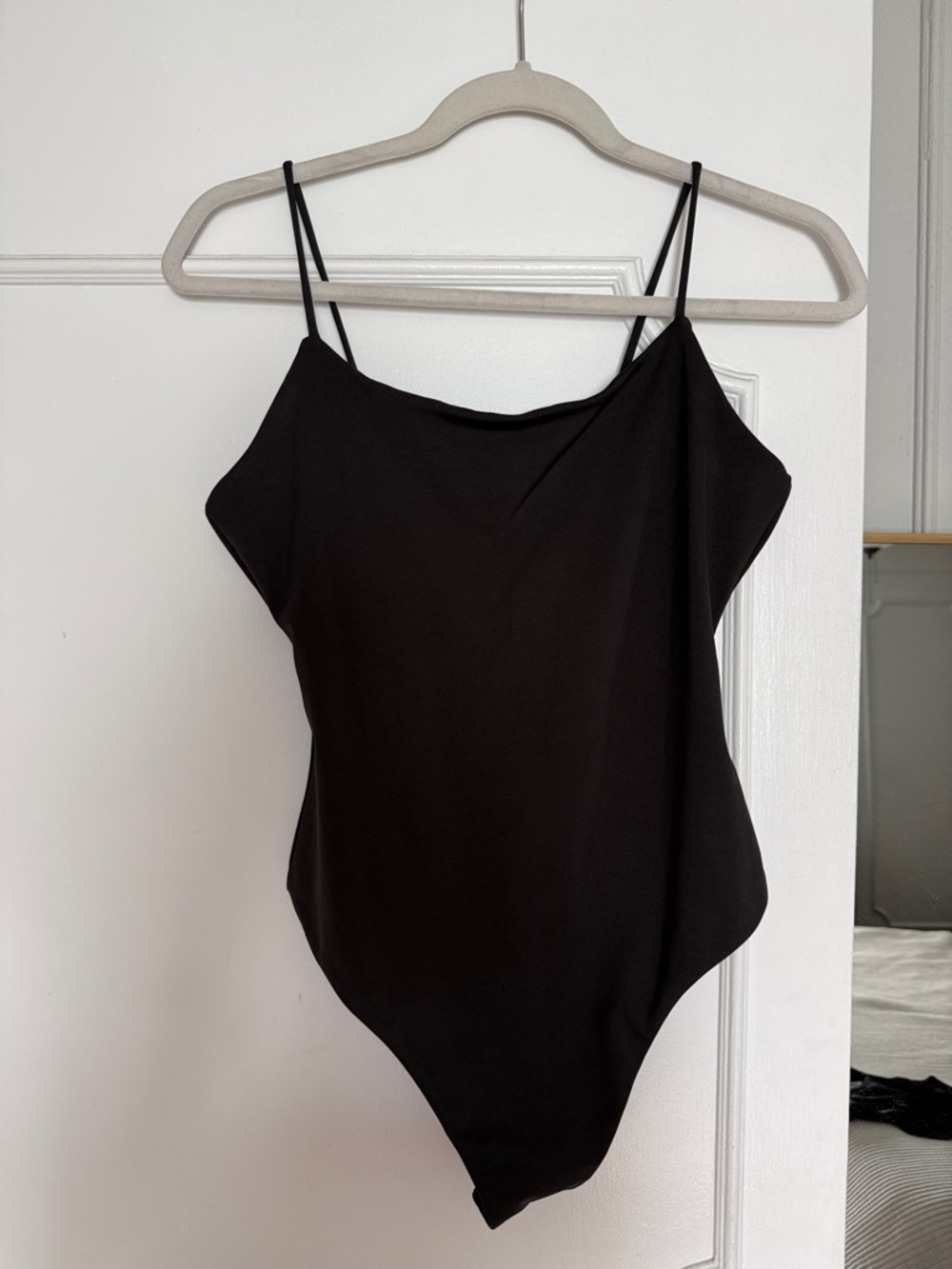 Anthropologie Black Spaghetti-Strap Tank Bodysuit